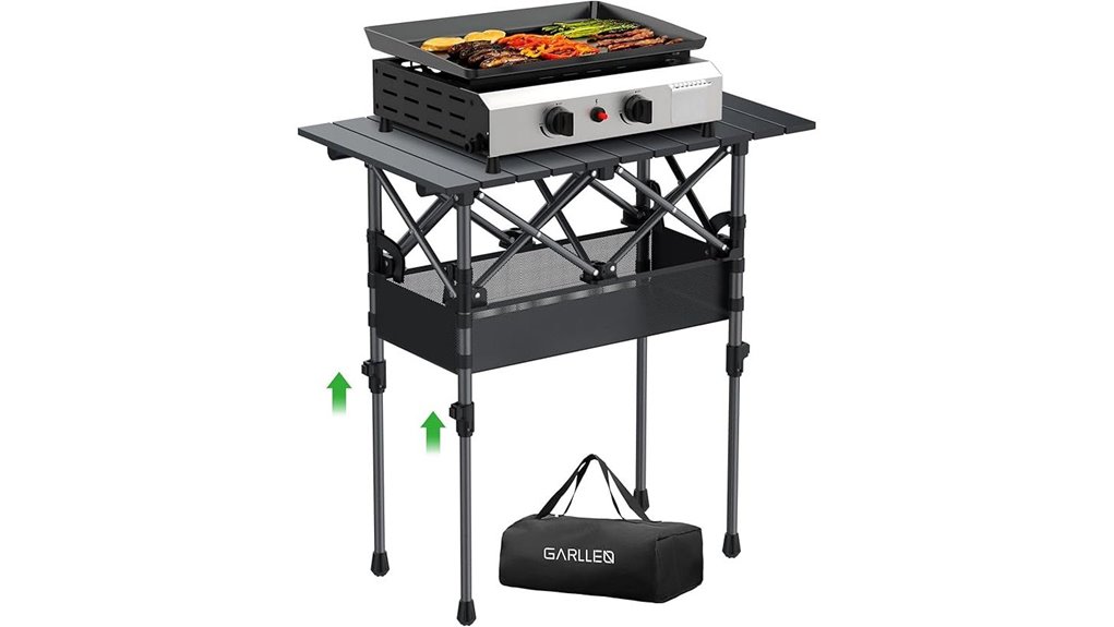 adjustable height camping table