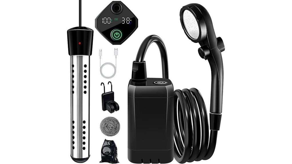 battery powered heated shower
