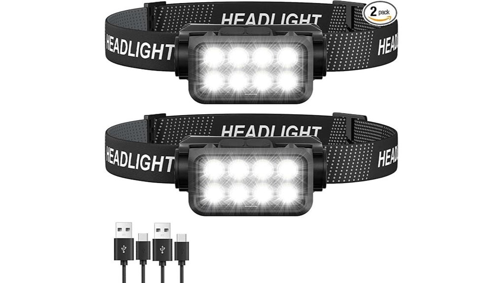 bright rechargeable headlamp set