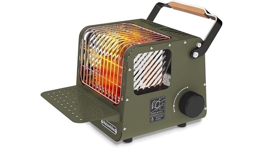 butane camp heater with shelf