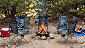 camping chairs with footrests