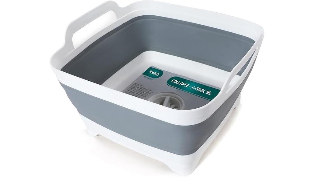 collapsible dish basin drain