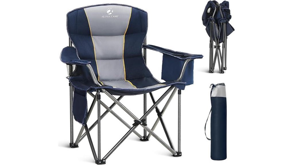 comfortable foldable chair with cooler