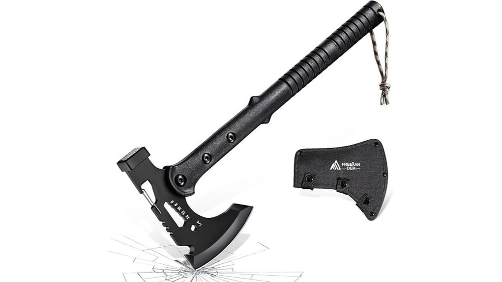 compact black camping axe