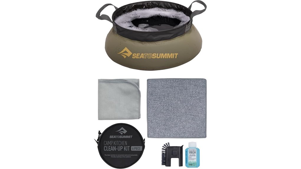 compact camping clean up set