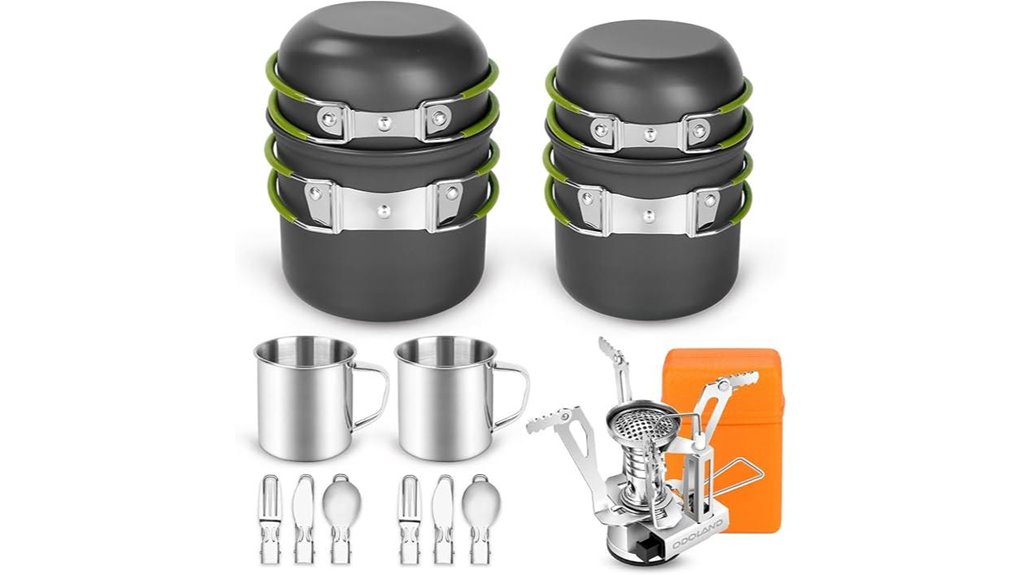 compact camping cooking set