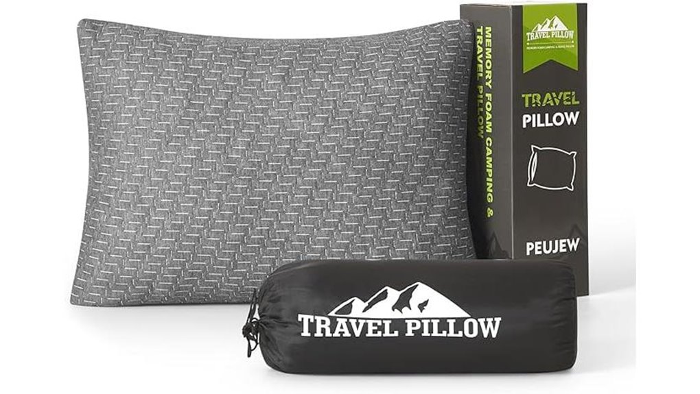 compact travel memory pillow
