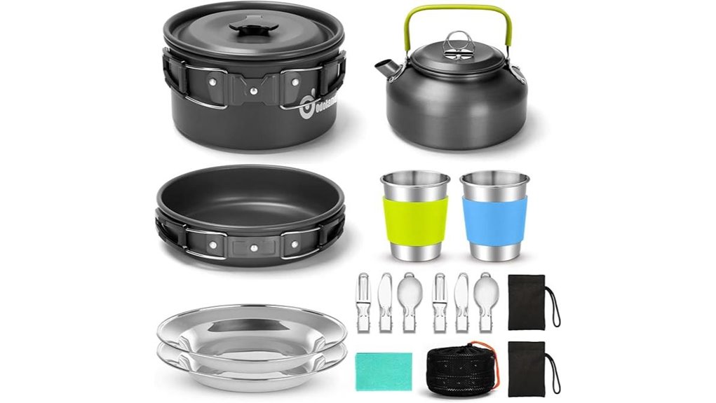 complete camping cookware set