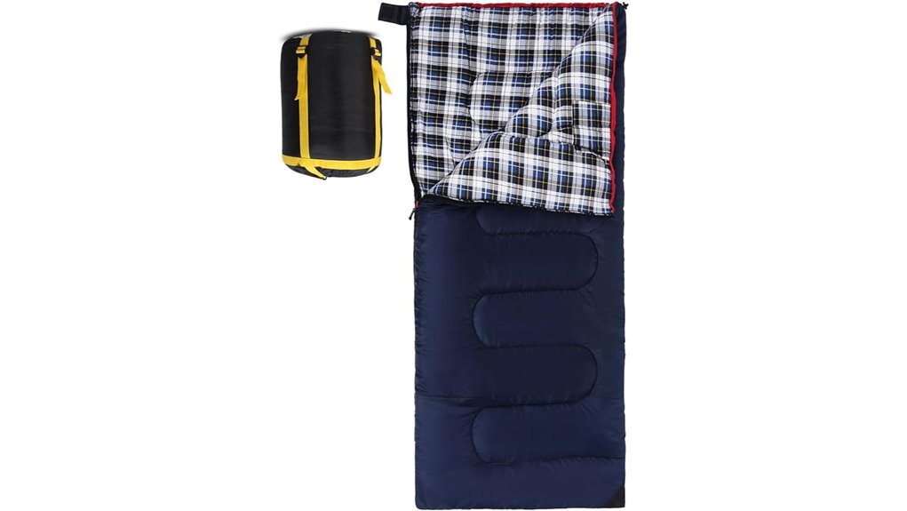 cozy camping flannel sleeping bag