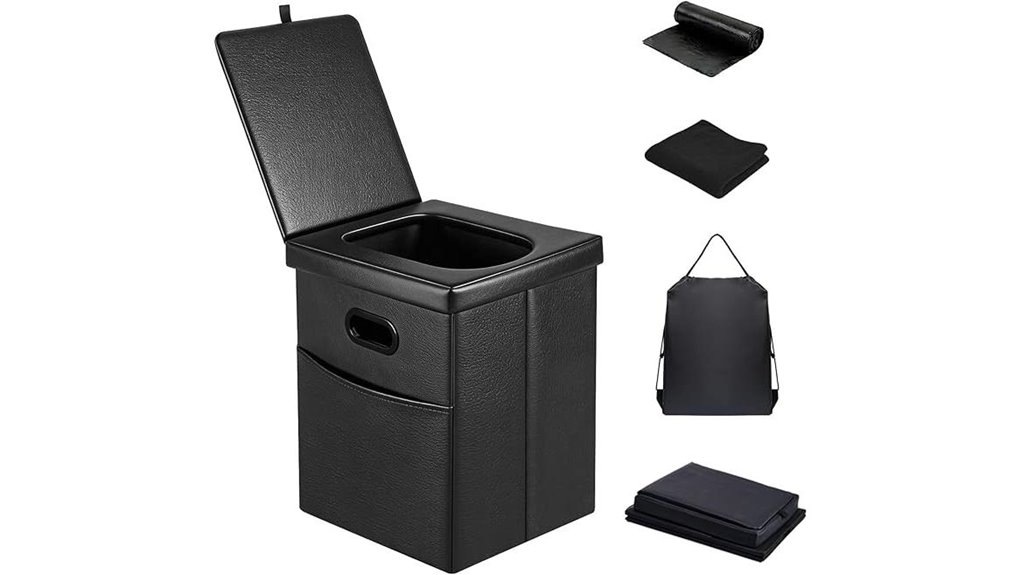 cushioned portable camping toilet