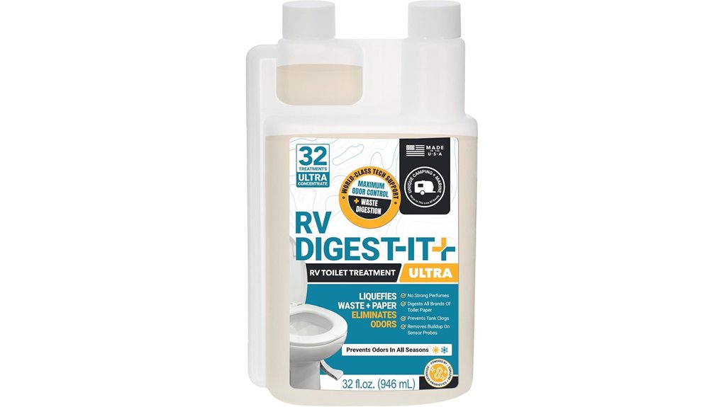 eliminates odors liquifies waste