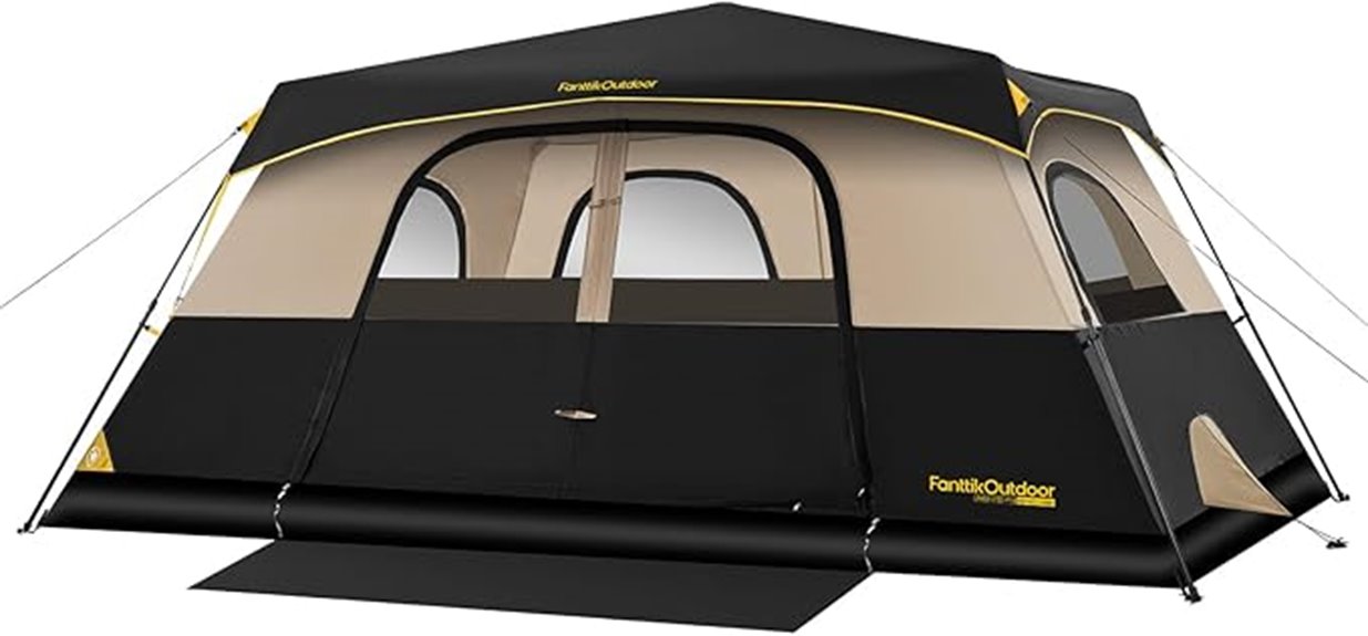 family hiking camping tent