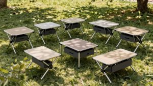 folding camping tables storage