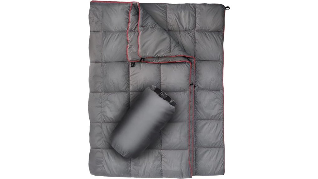 gray outdoor camping blanket