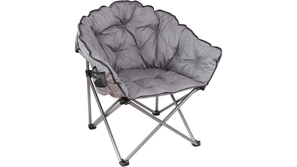 gray padded folding chair