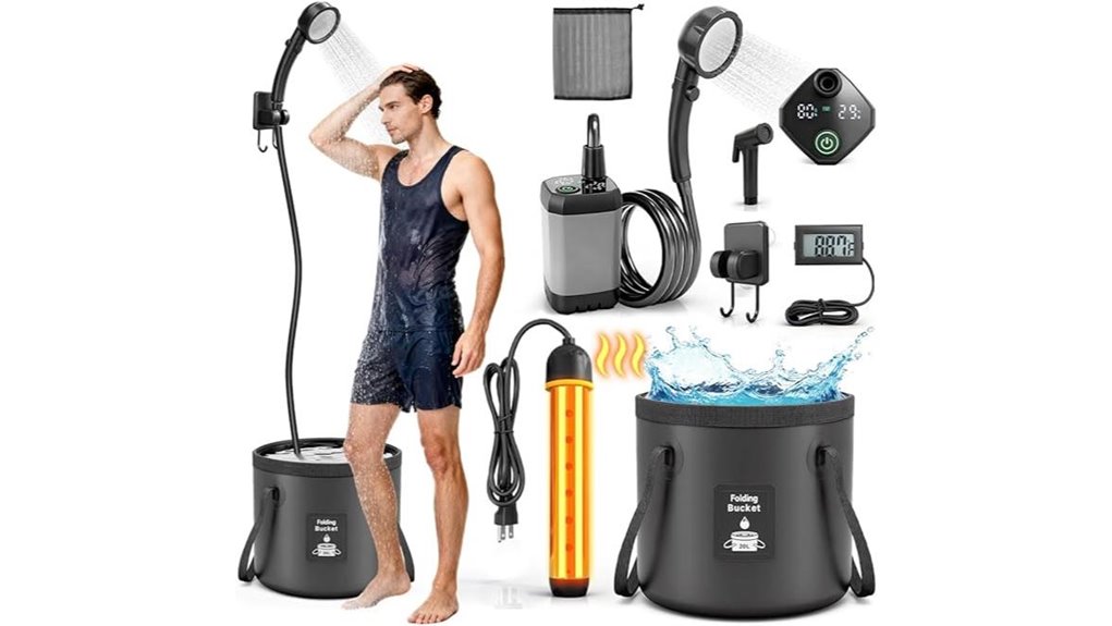 heated portable camping shower