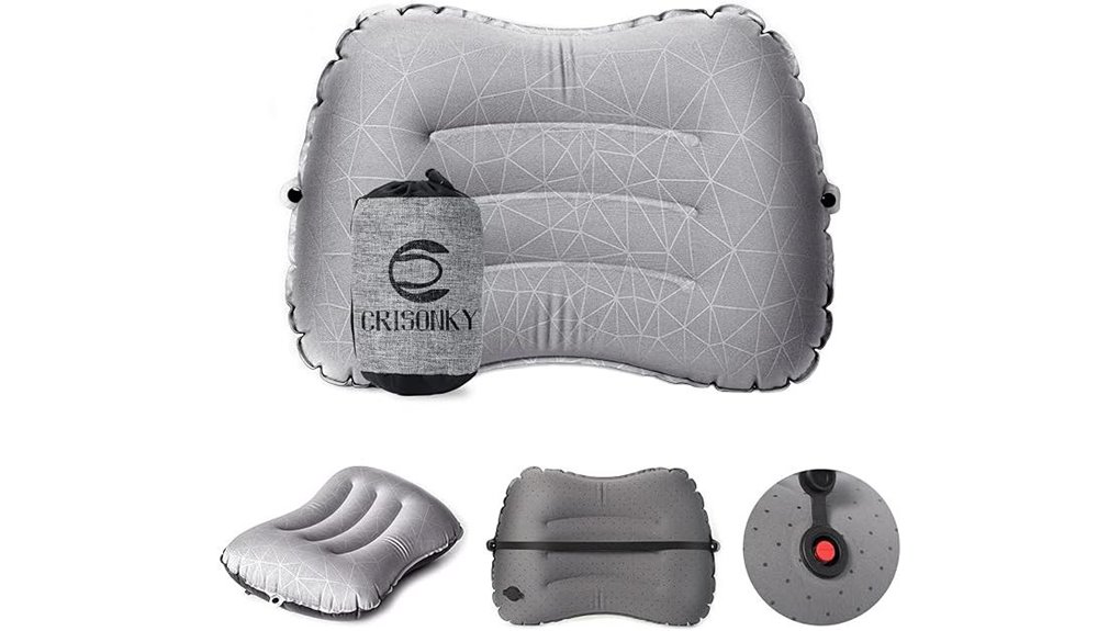 inflatable light grey pillow