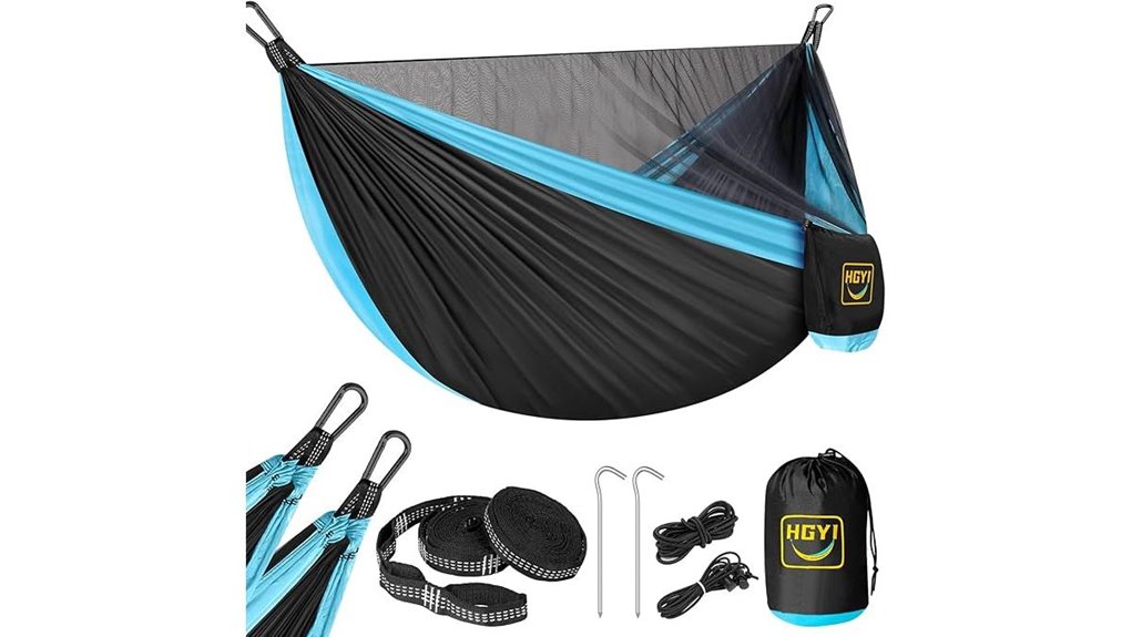 mosquito proof camping hammock setup