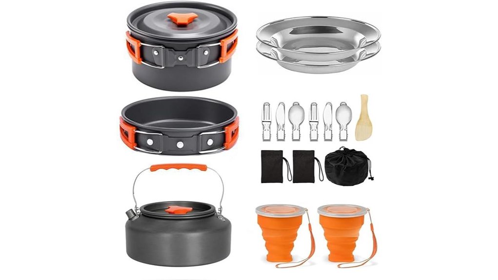 non stick camping cookware set