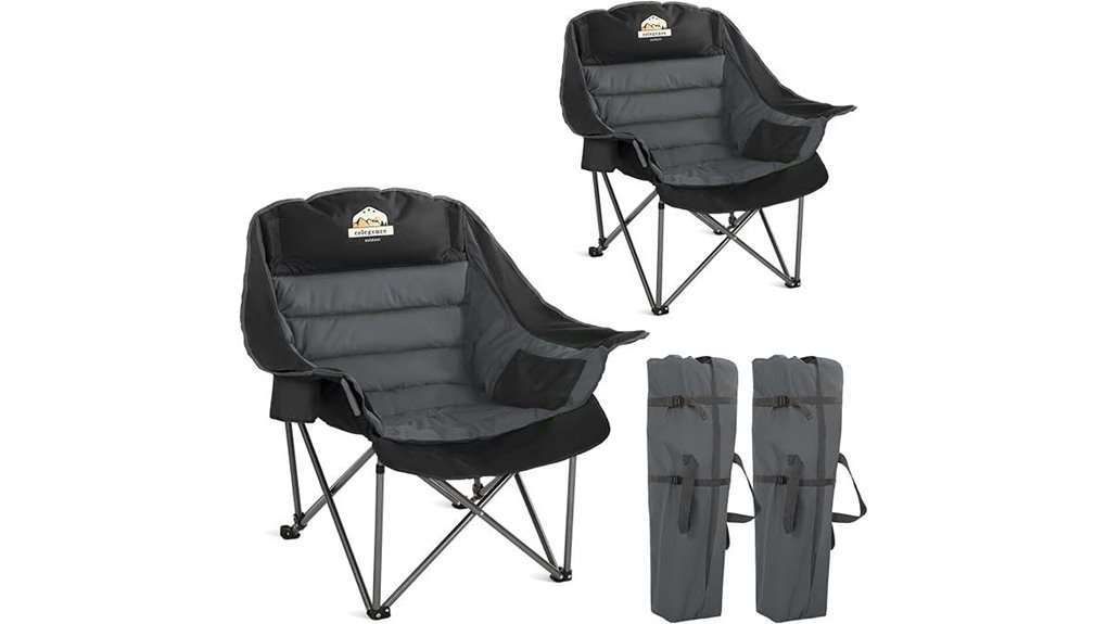 oversized camping chairs set
