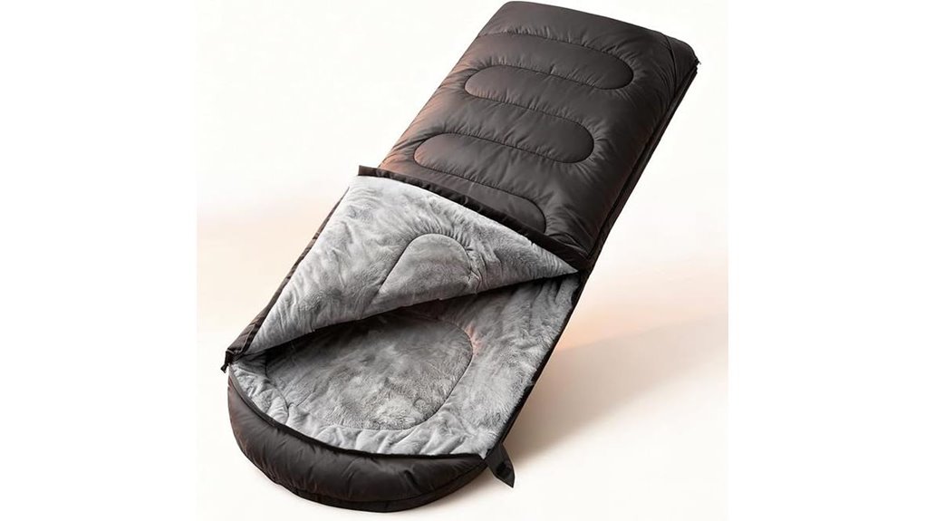 plush waterproof camping sleeping bag