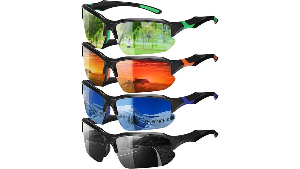 polarized sports sunglasses set