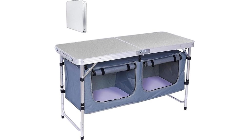 portable aluminum camping table
