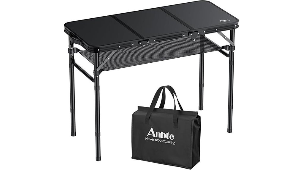 portable black camping table
