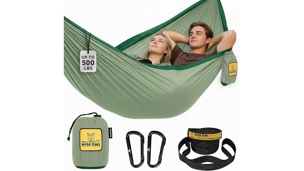 portable camping hammock setup