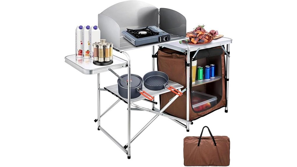 portable camping kitchen setup