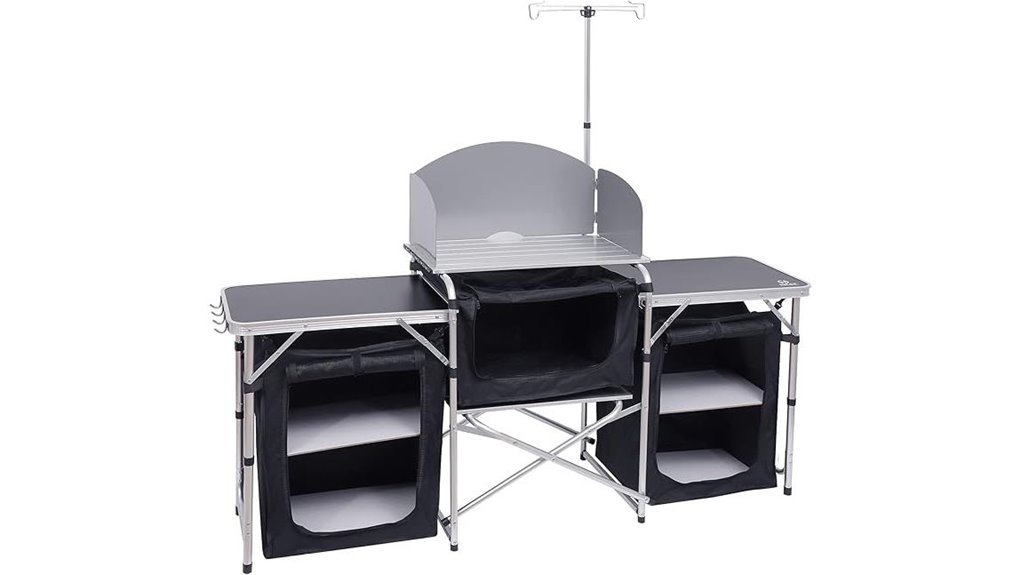 portable camping kitchen setup