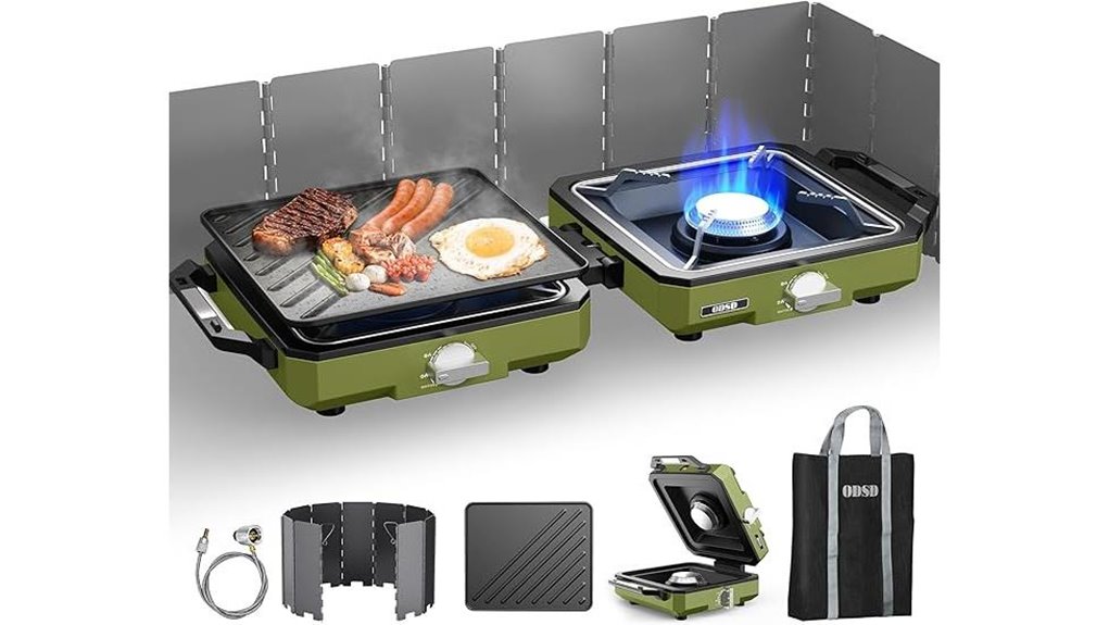portable camping stove setup