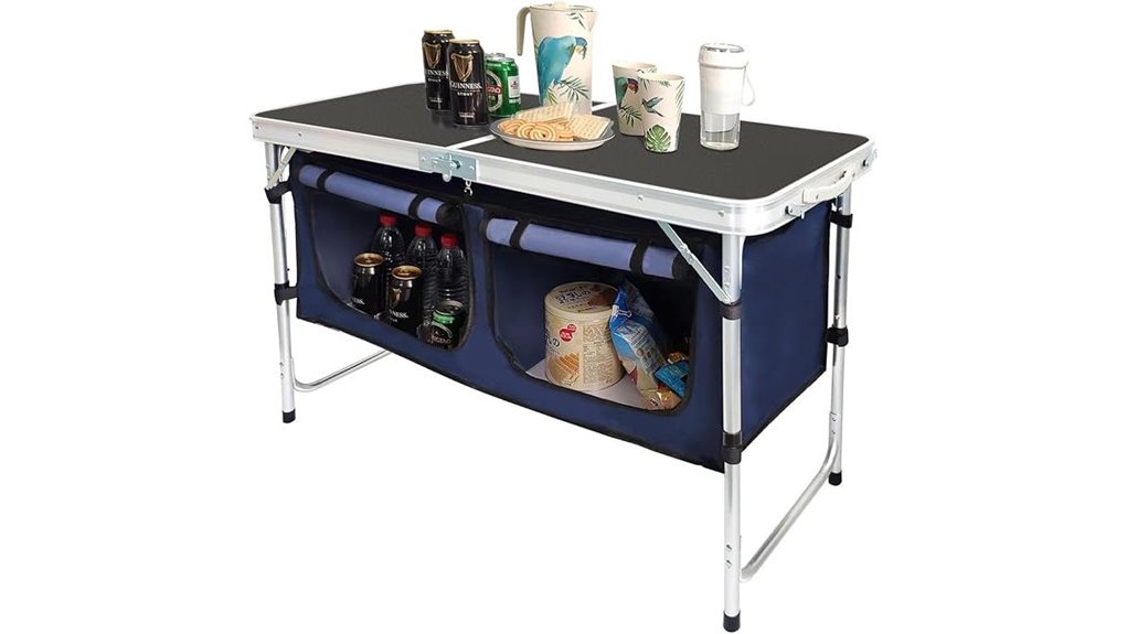 portable camping table organizer