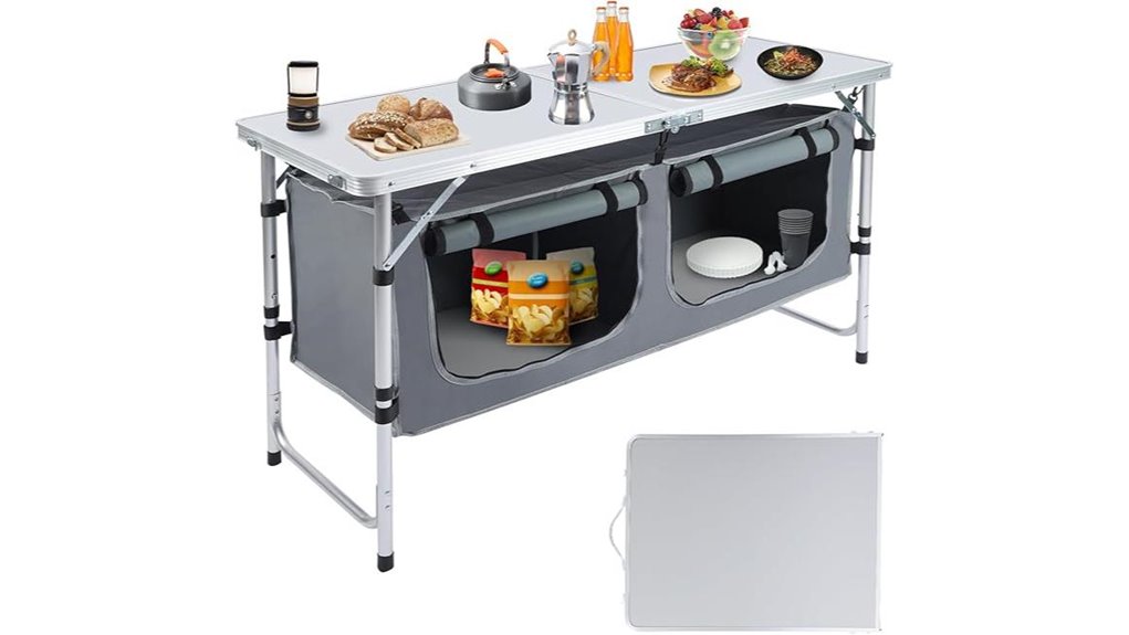 portable camping table organizer