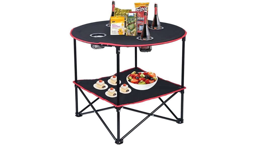 portable camping table set