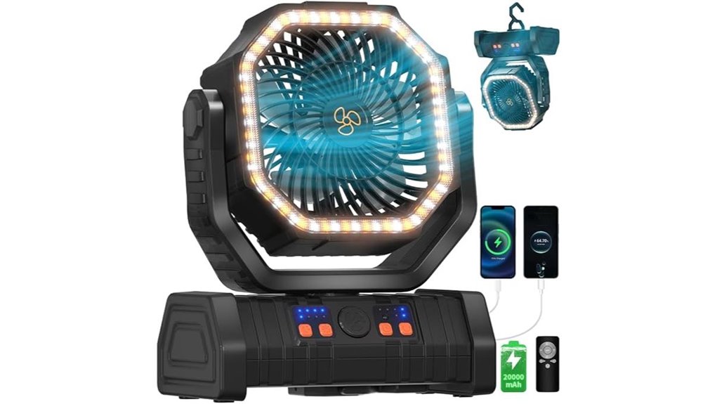 portable fan with light