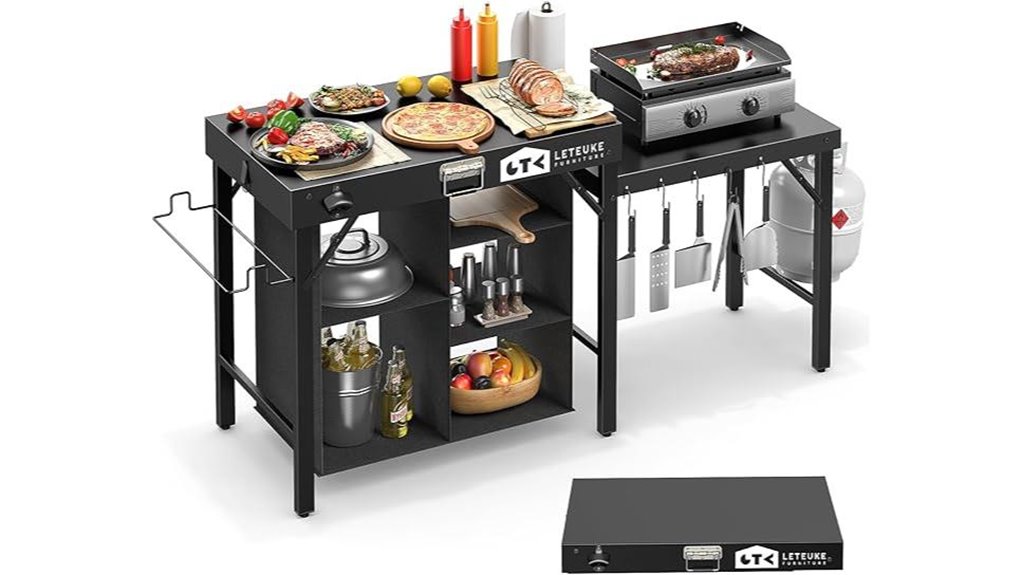 portable foldable grill table