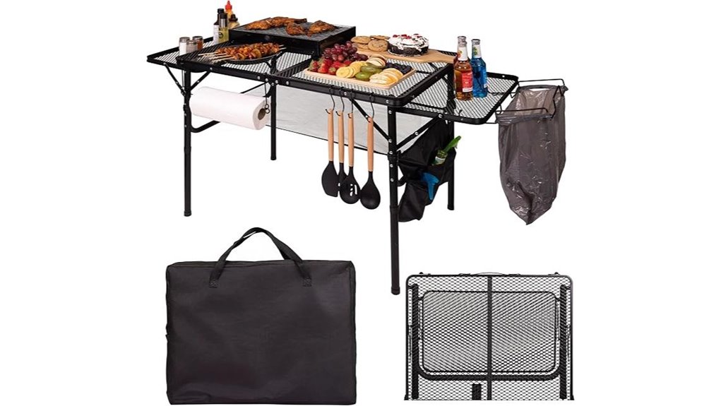 portable folding table set