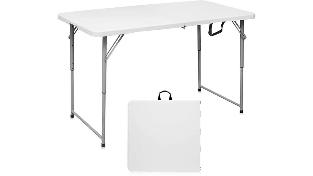 portable folding table white