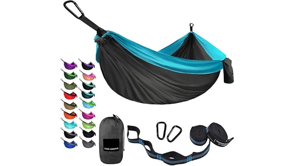 portable gray blue hammock