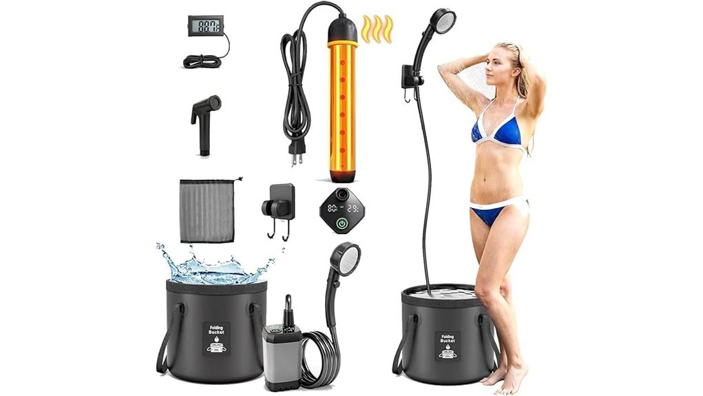 portable heated camping shower