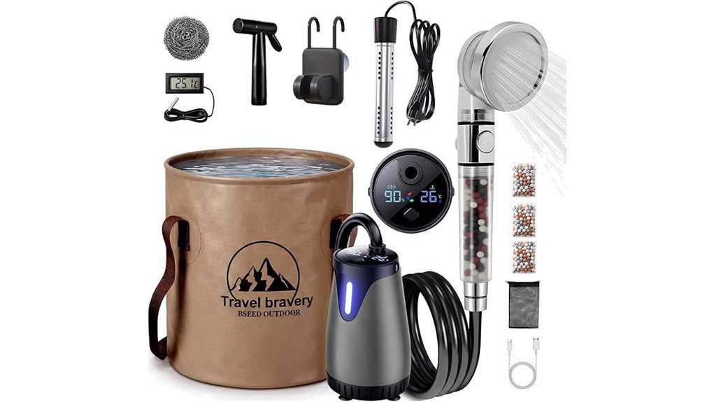 portable heated camping shower