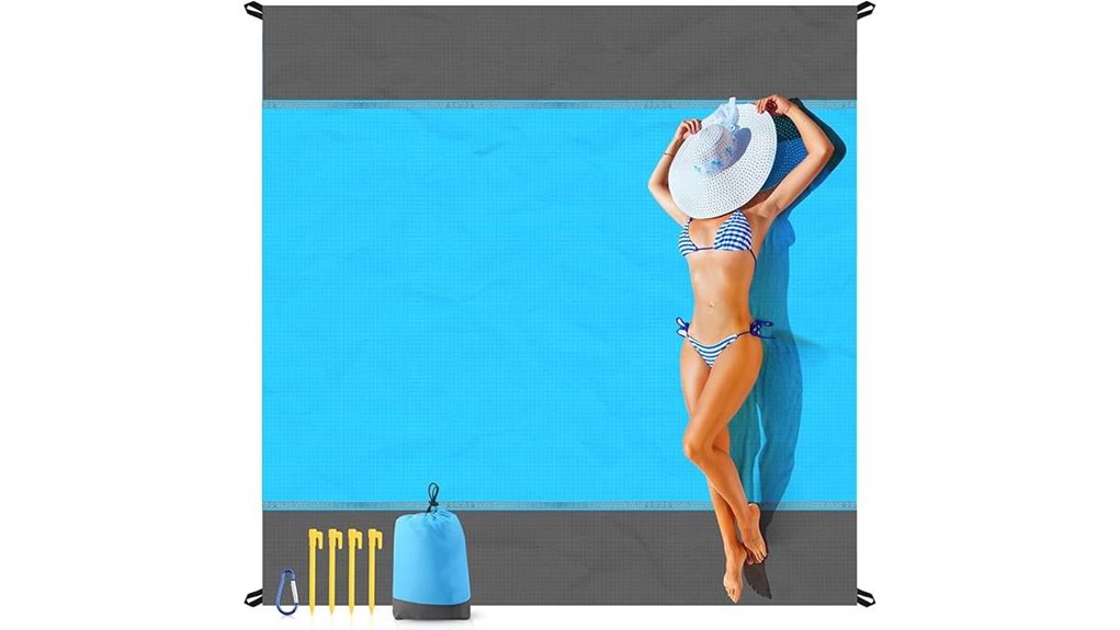 portable sandproof beach mat
