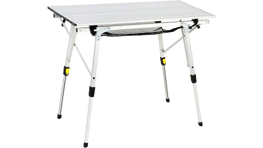 portable silver camping table