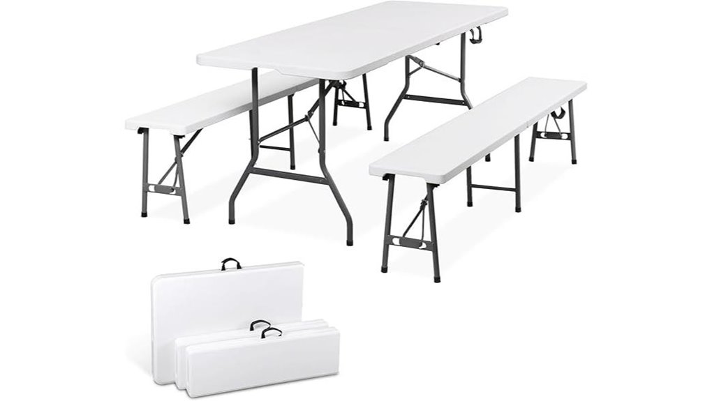 portable table and benches