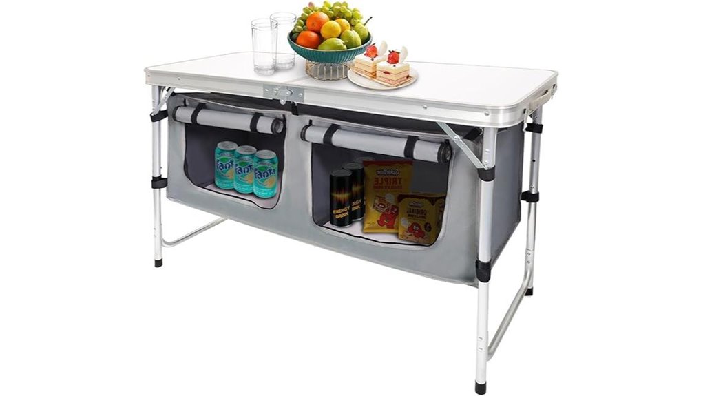 portable table with organizer