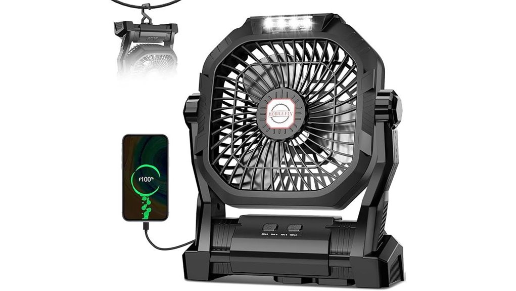 rechargeable led camping fan