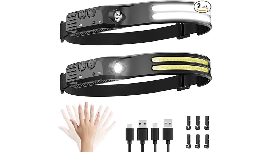 rechargeable led headlamps pack