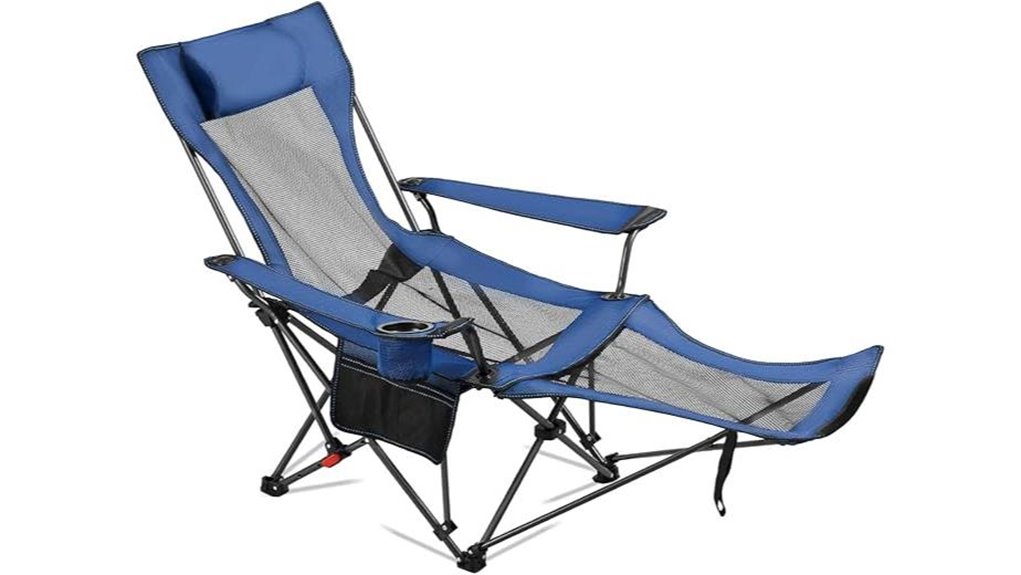 reclining camping chair with footrest