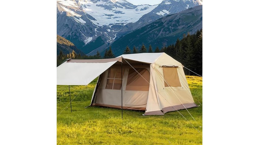 spacious camping tent setup